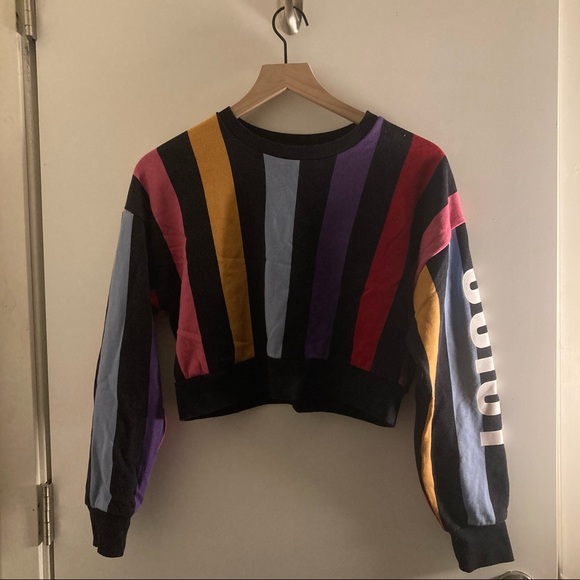 Juicy Bold Vertical Stripe Terry Track Pullover - Picture 2 of 4